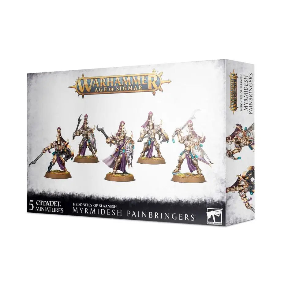 Boxed set of five Warhammer Age of Sigmar Myrmidesh Painbringers miniatures for Hedonites of Slaanesh