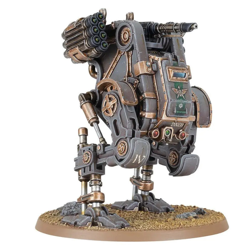 Steampunk-style Aethon Heavy Sentinel from Warhammer Solar Auxilia with weapon systems