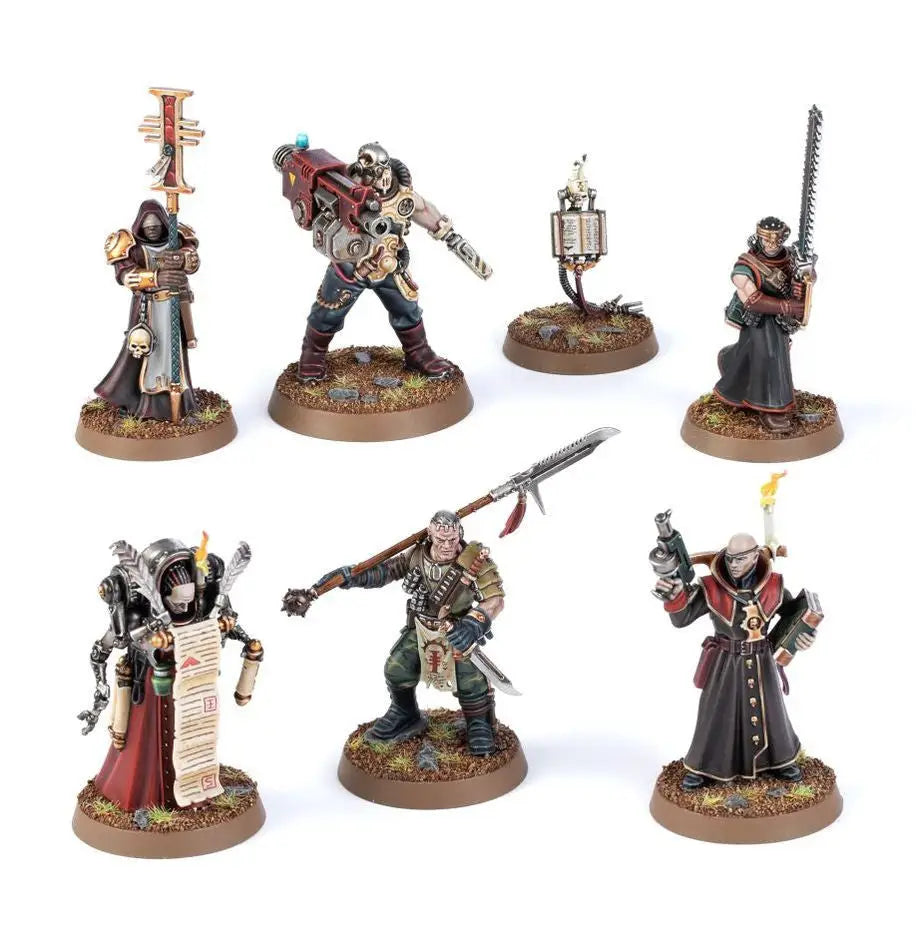 Painted Warhammer 40K miniatures of Inquisitorial Agents for Kill Team game