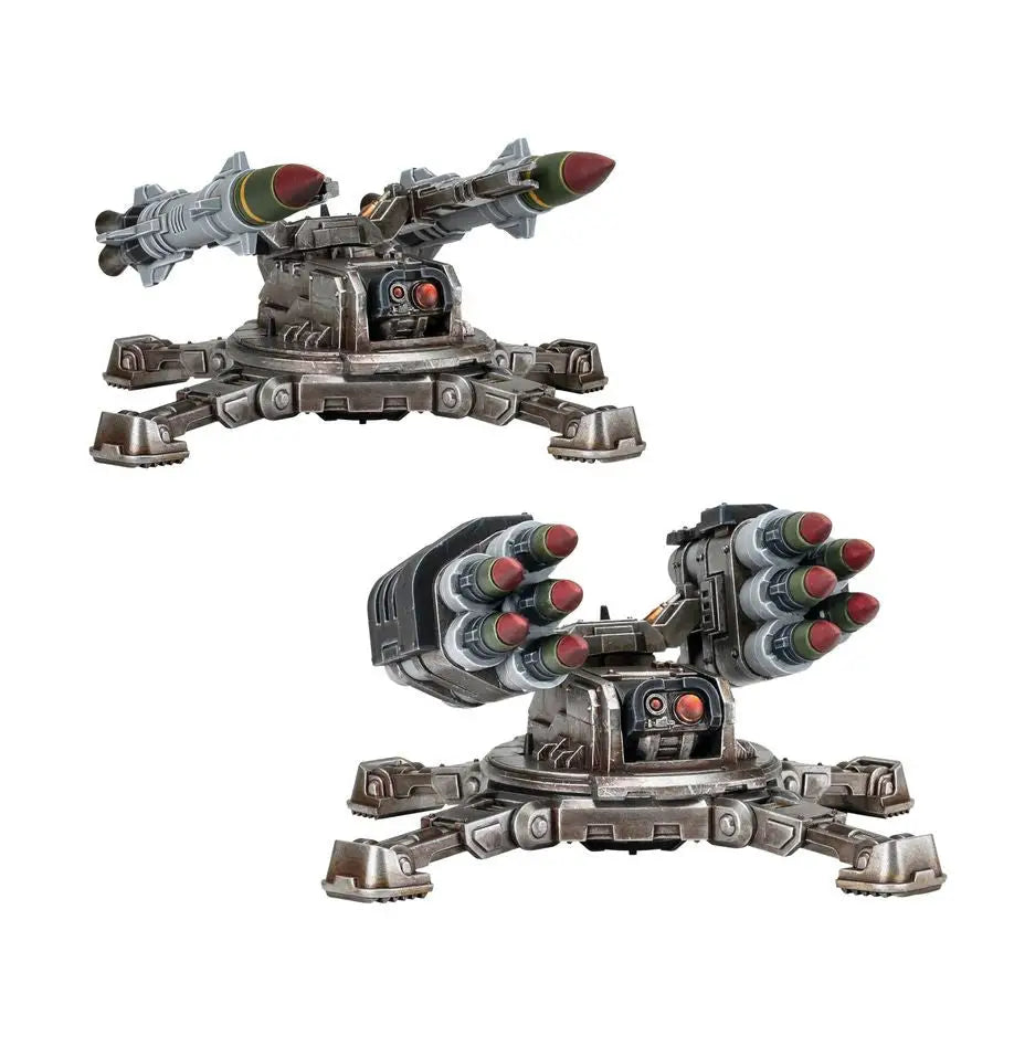 Tarantula missile batteries with two missile launcher turrets from Warhammer L/ASTARTES