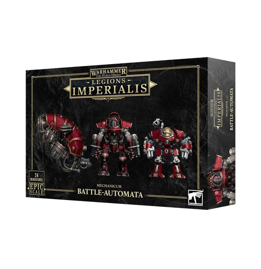 Warhammer Legions Imperialis Battle Automata box set with red mechanical war machines