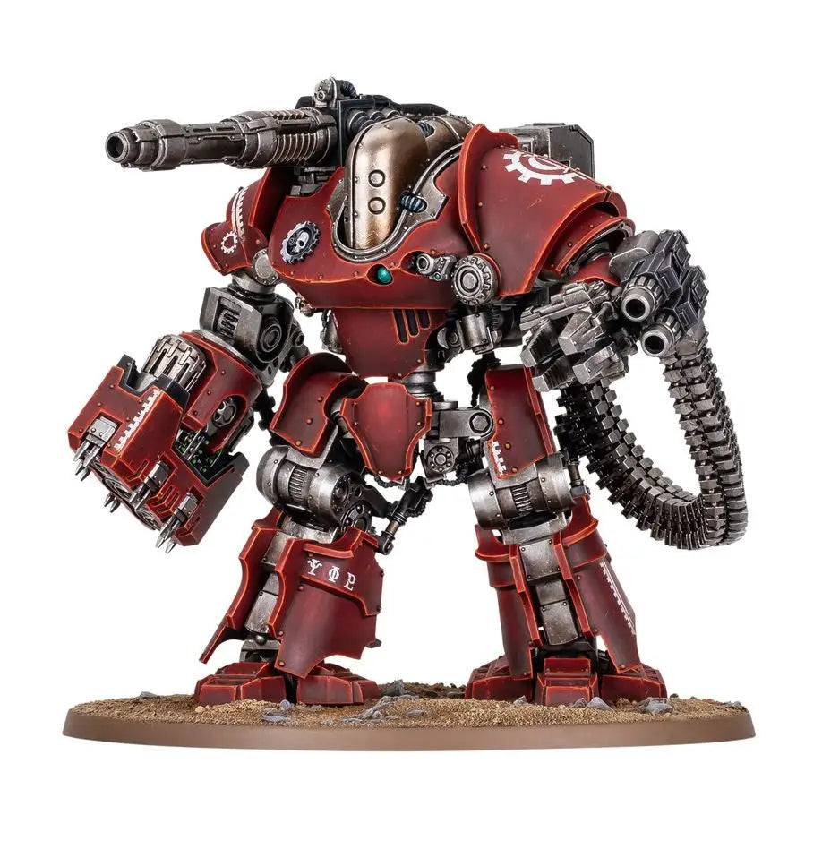 Red and silver War Machine from Warhammer Thanatar Calix Siege Automata product