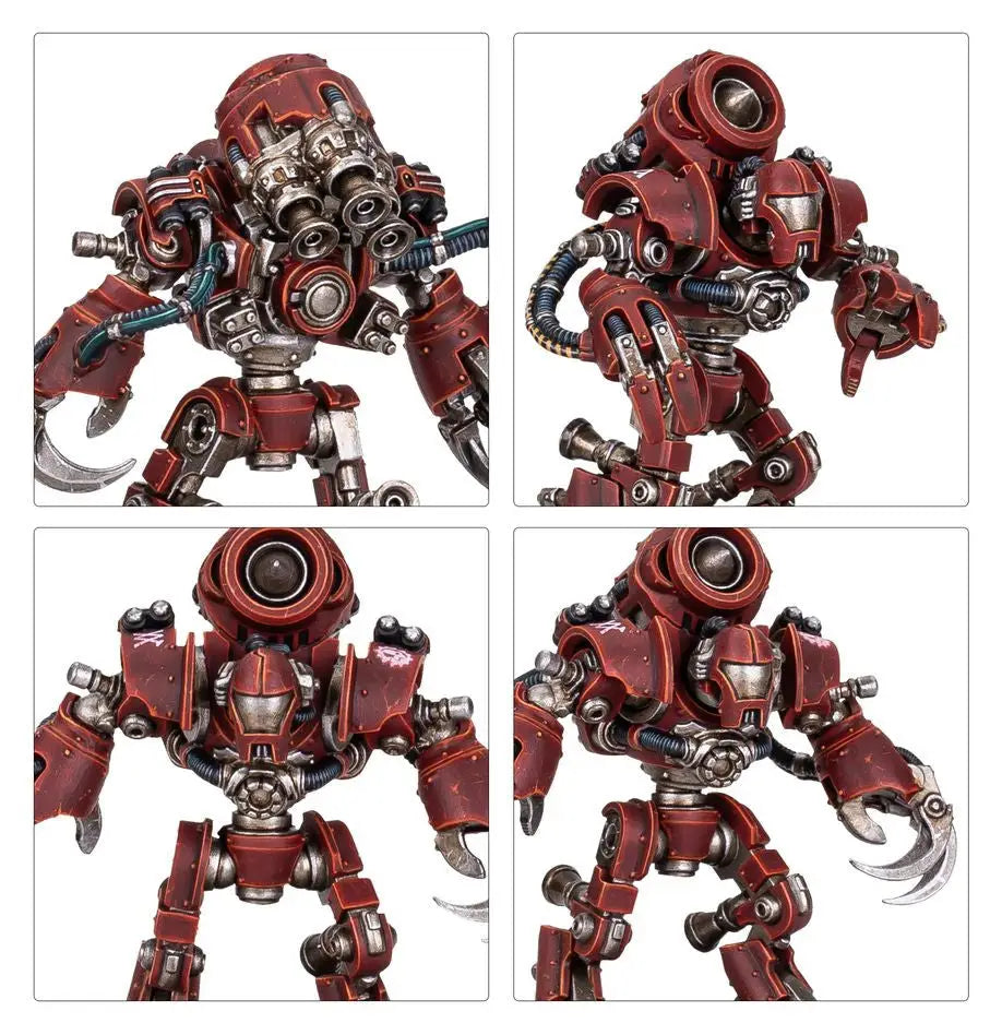 Red robotic automaton from Warhammer: MECHANICUM: URSARAX COHORT for trading cards