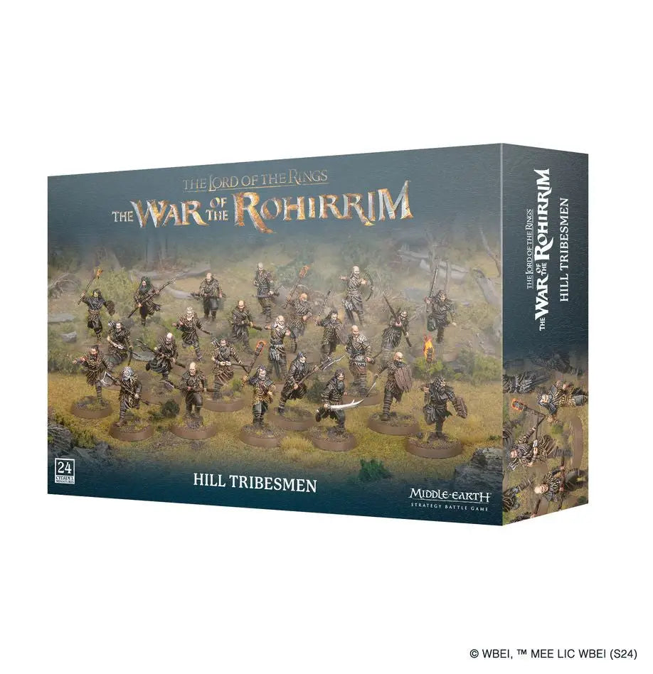 Warhammer: Middle-Earth SBG box set featuring Hill Tribesmen miniatures for gameplay