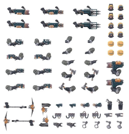 Warhammer 40k bits for Ironhead Squat Prospectors weapons and upgrades