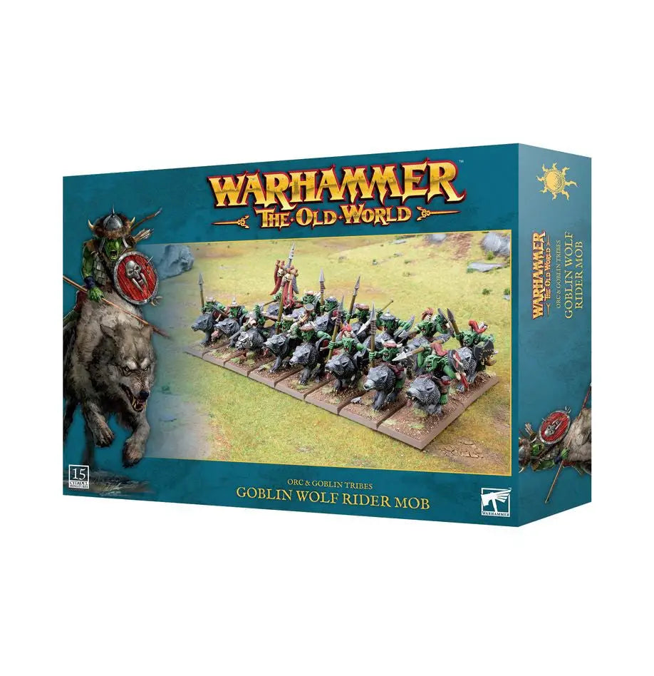 Warhammer: The Old World box with Goblin Tribes Goblin Wolf Rider Mob miniatures
