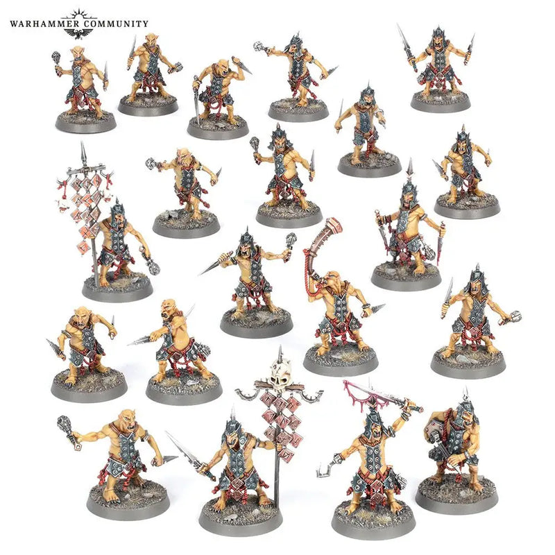 Painted Warhammer figurines of skeletal warriors showcasing impressive hobgrot details