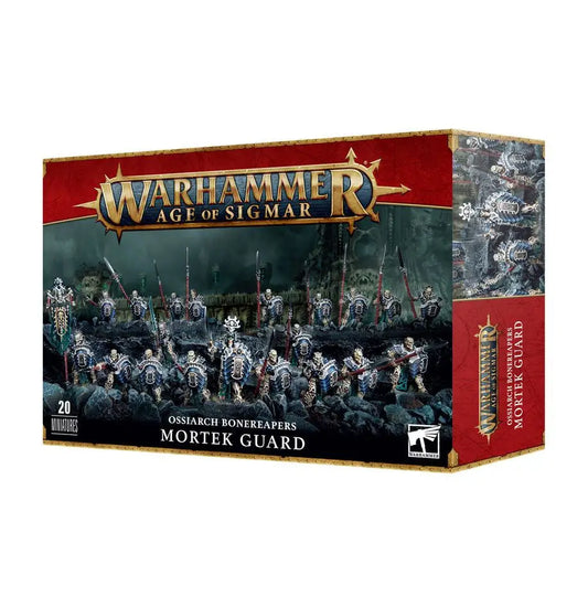Warhammer Age of Sigmar Ossiarch Bonereapers Mortek Guard miniatures box for tabletop gaming