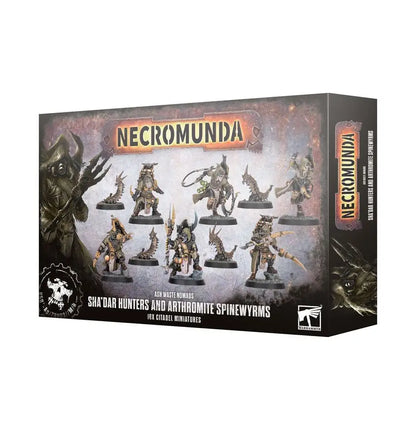 Necromunda Sha’dar Hunters and Arthromite Spinewyrms miniatures box for Warhammer