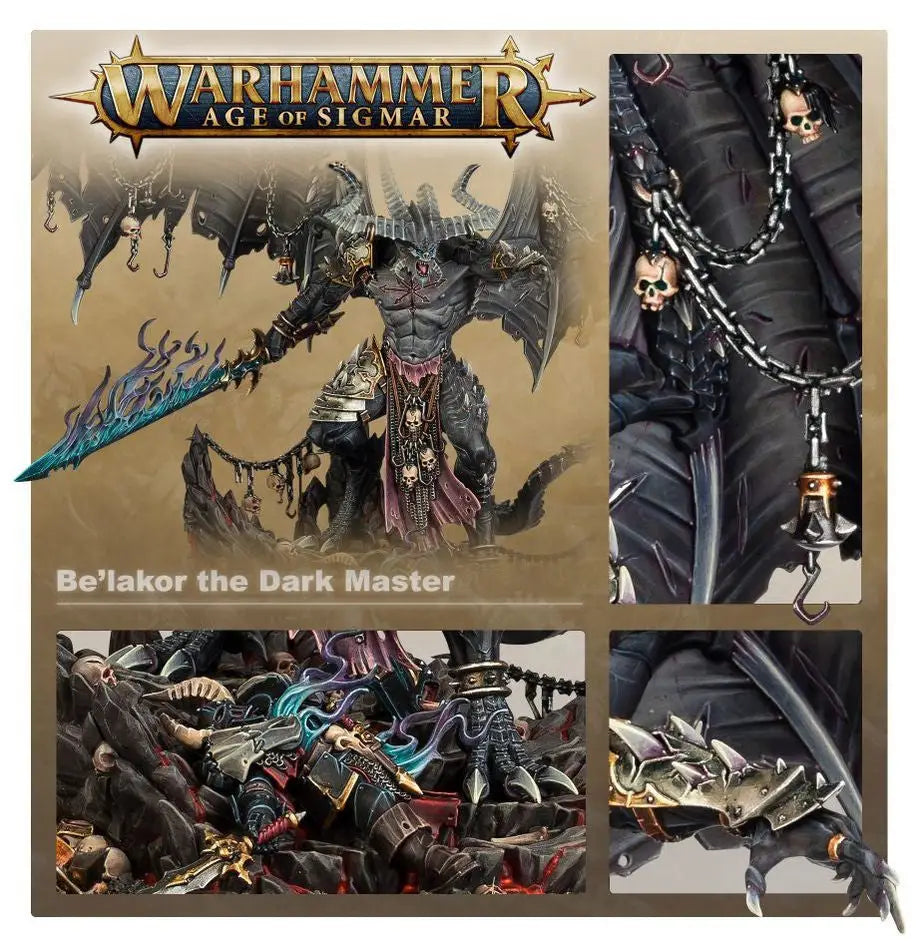 Detailed miniature of Be’lakor the Dark Master, a daemon prince for Warhammer Age of Sigmar