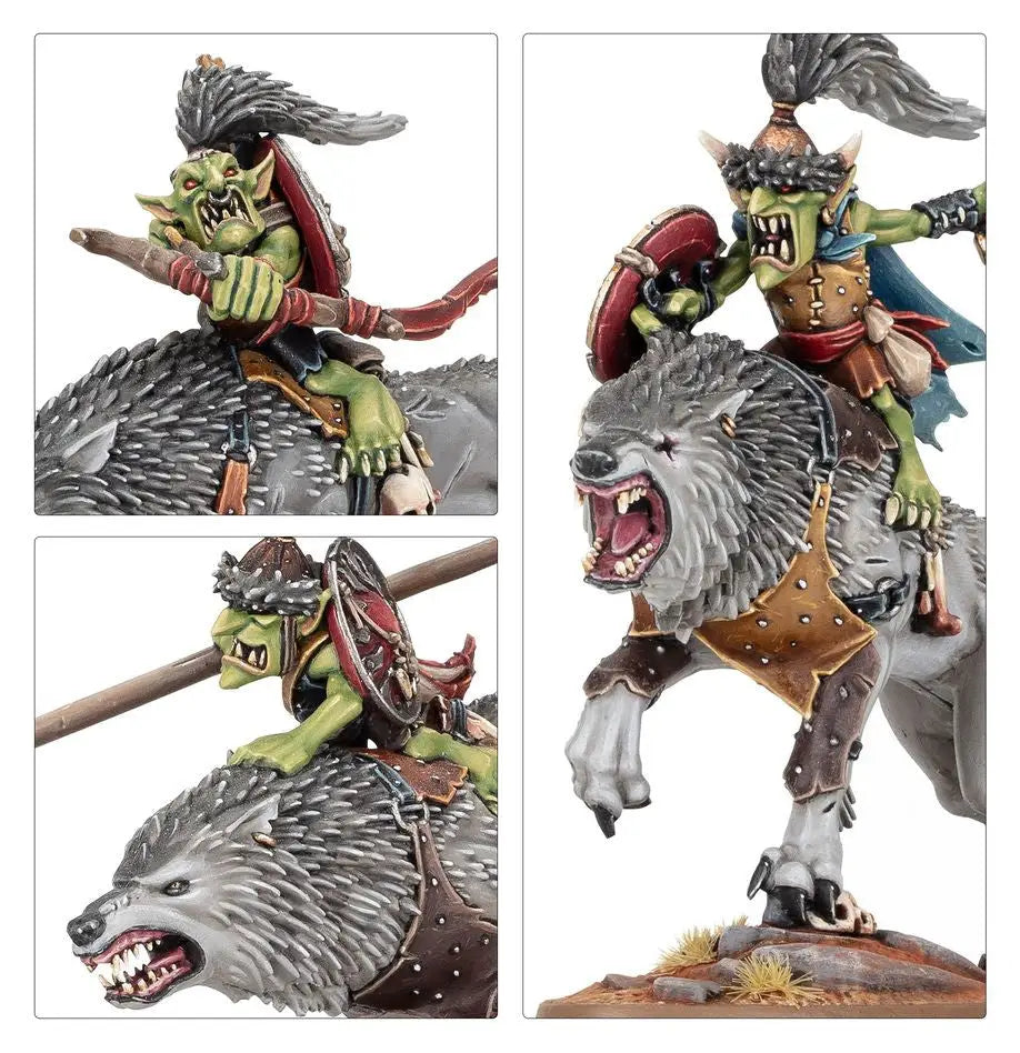 Goblin wolf rider miniature from Warhammer Snarlboss & Wolfgit Retinue for collectors