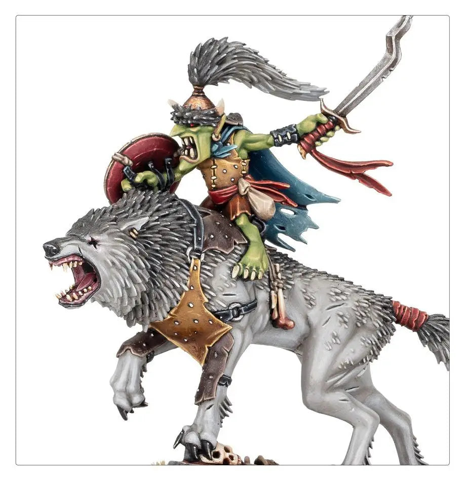Miniature Goblin Wolf Rider from Warhammer: SNARLBOSS & WOLFGIT RETINUE for trading cards