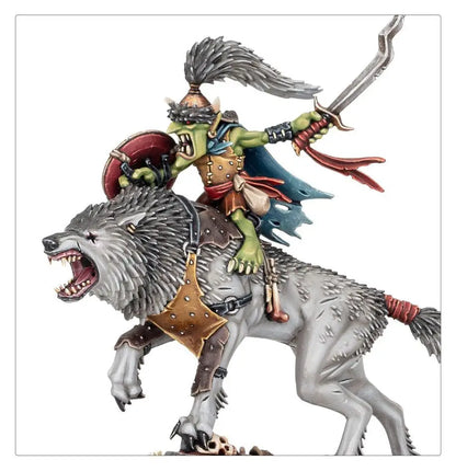 Miniature Goblin Wolf Rider from Warhammer: SNARLBOSS & WOLFGIT RETINUE for trading cards