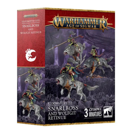 Warhammer Age of Sigmar Gloomspite Gitz Snarlboss and Wolfgit Retinue miniature set