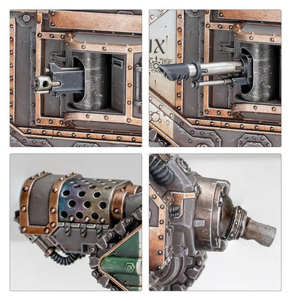 Miniature tank weaponry from Warhammer SOLAR AUXILIA MALCADOR INFERNUS scene