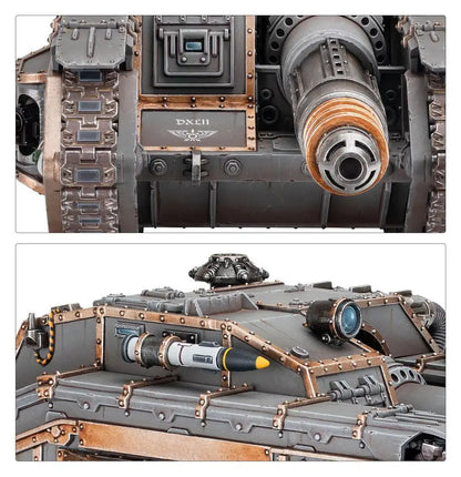 Heavily armored Valdor Tank Destroyer from Solar Auxilia with bronze metallic trim