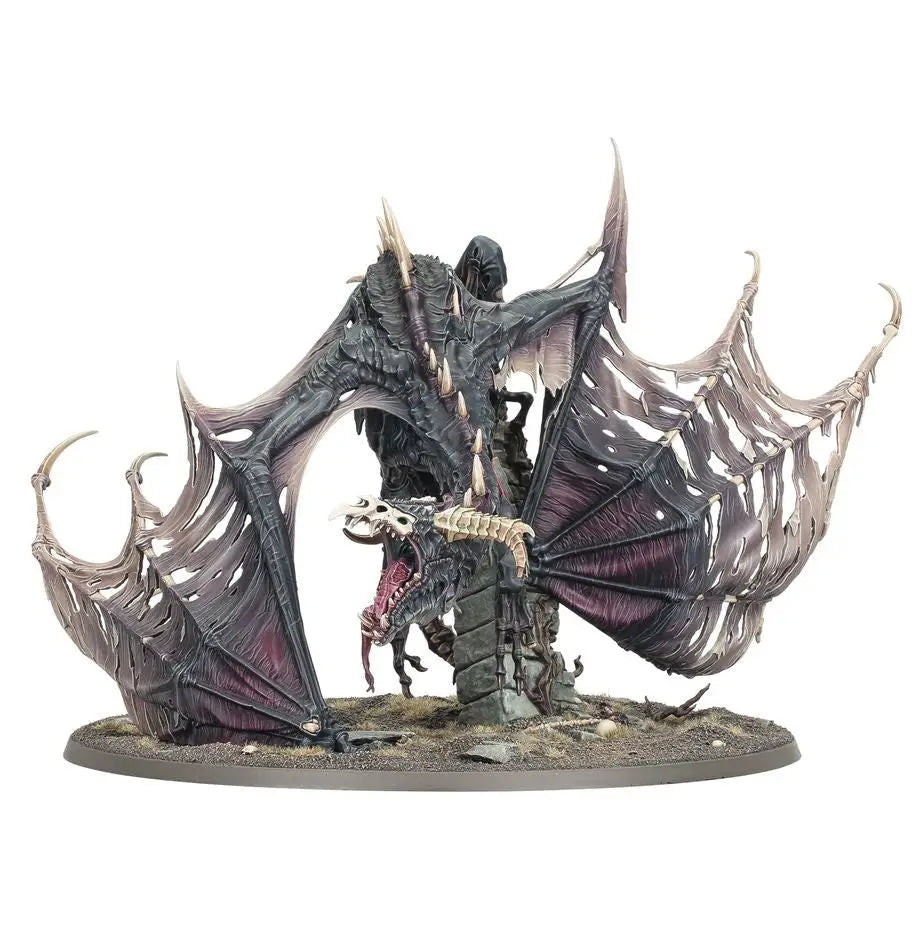 Undead dragon miniature with skeletal details from Warhammer Soulblight Vhordrai featuring pestilential breath