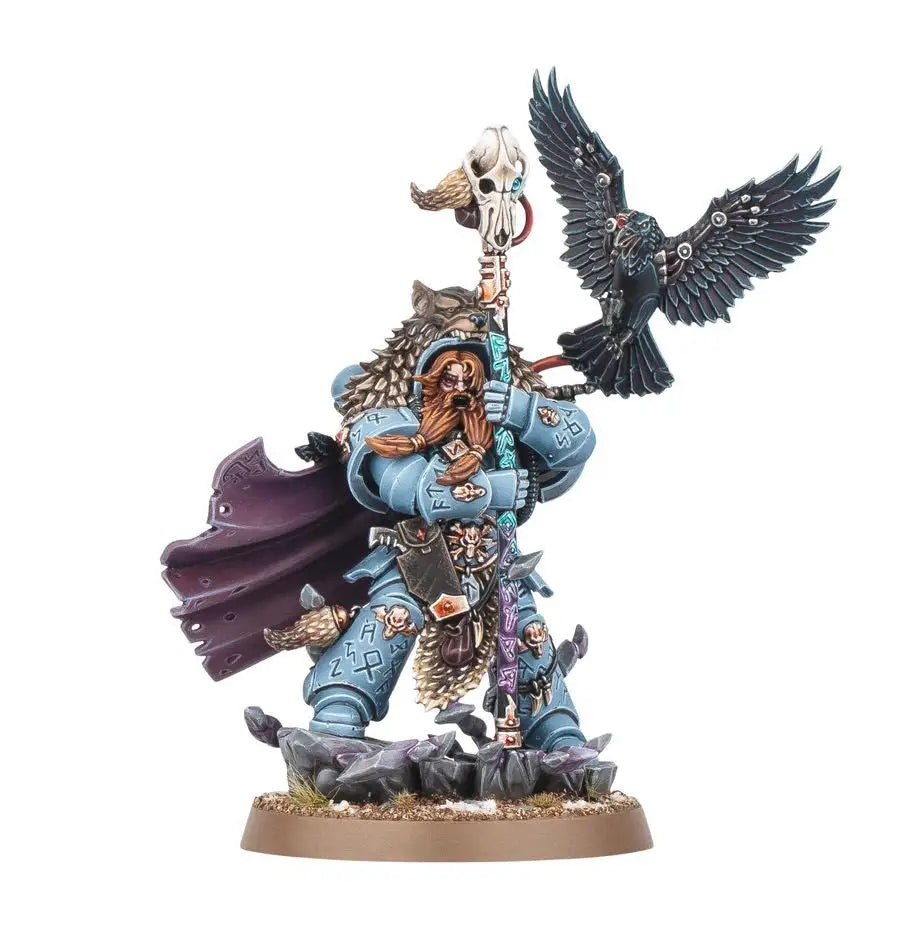 Space Wolves Njal Stormcaller miniature as a high rune priest for Warhammer space wolves