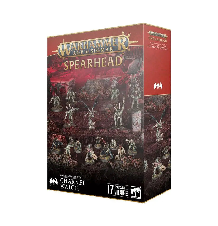 Warhammer Age of Sigmar Spearhead Charnel Watch miniatures set with crypt flayers on round bases