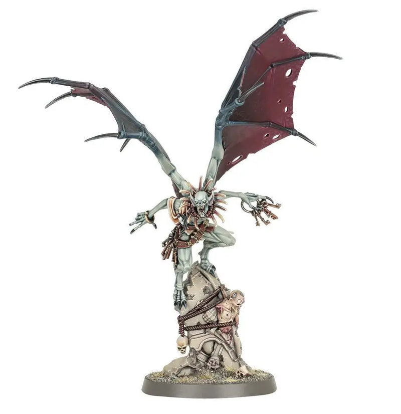 Detailed winged vampire miniature for Warhammer SPEARHEAD CHARNEL WATCH with round bases