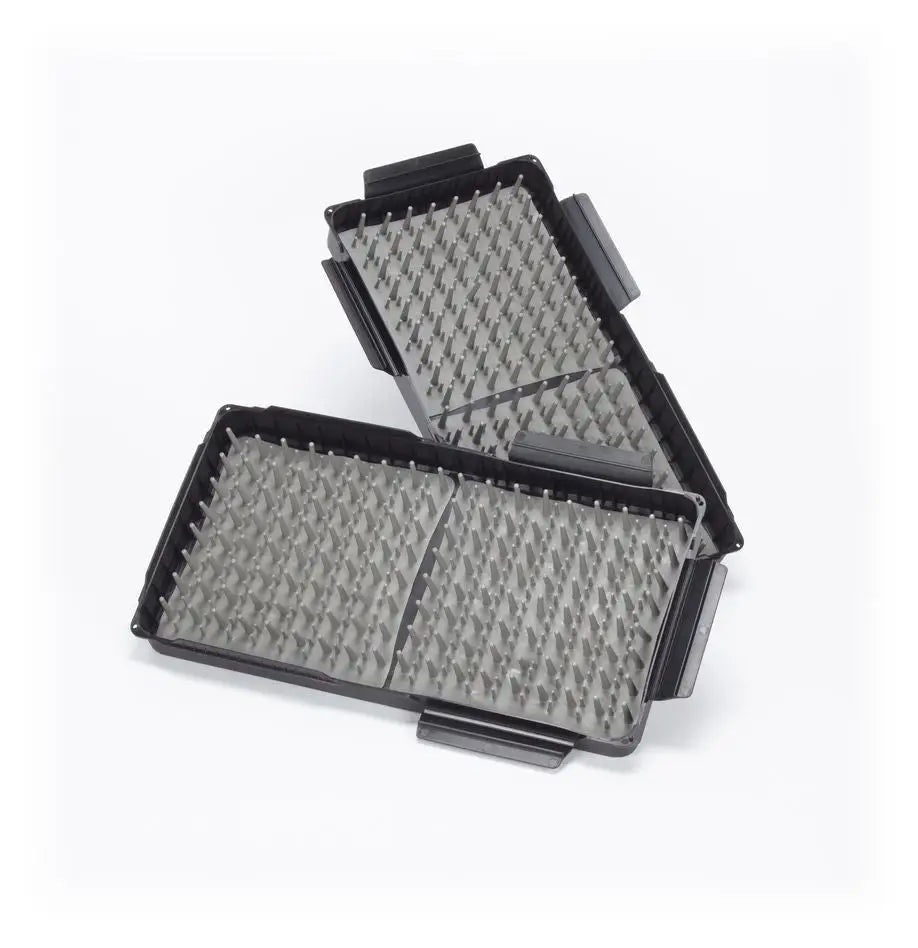 Air filter with textured gray surface in black plastic frame for Stormvault Combat Case