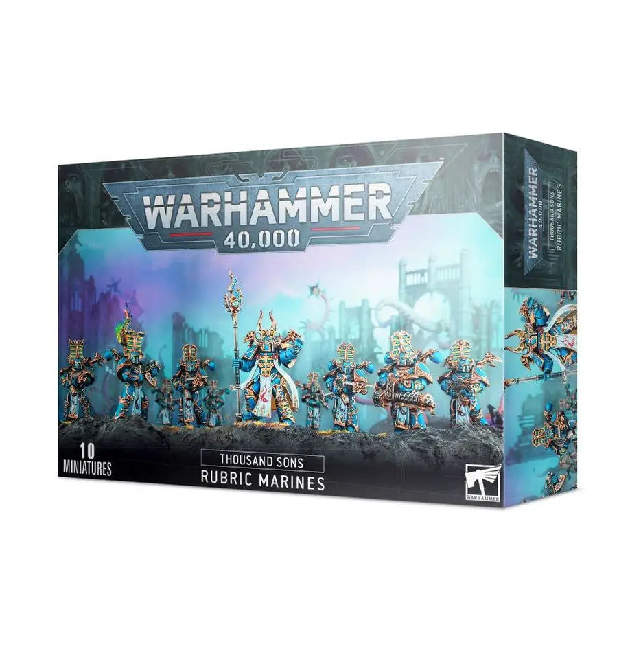 Warhammer 40,000 Thousand Sons Rubric Marines miniature set for Warhammer Thousand Sons Rubric Marines product display