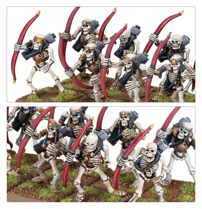 Skeleton Warriors figurines from Warhammer Tomb Kings wielding curved blades