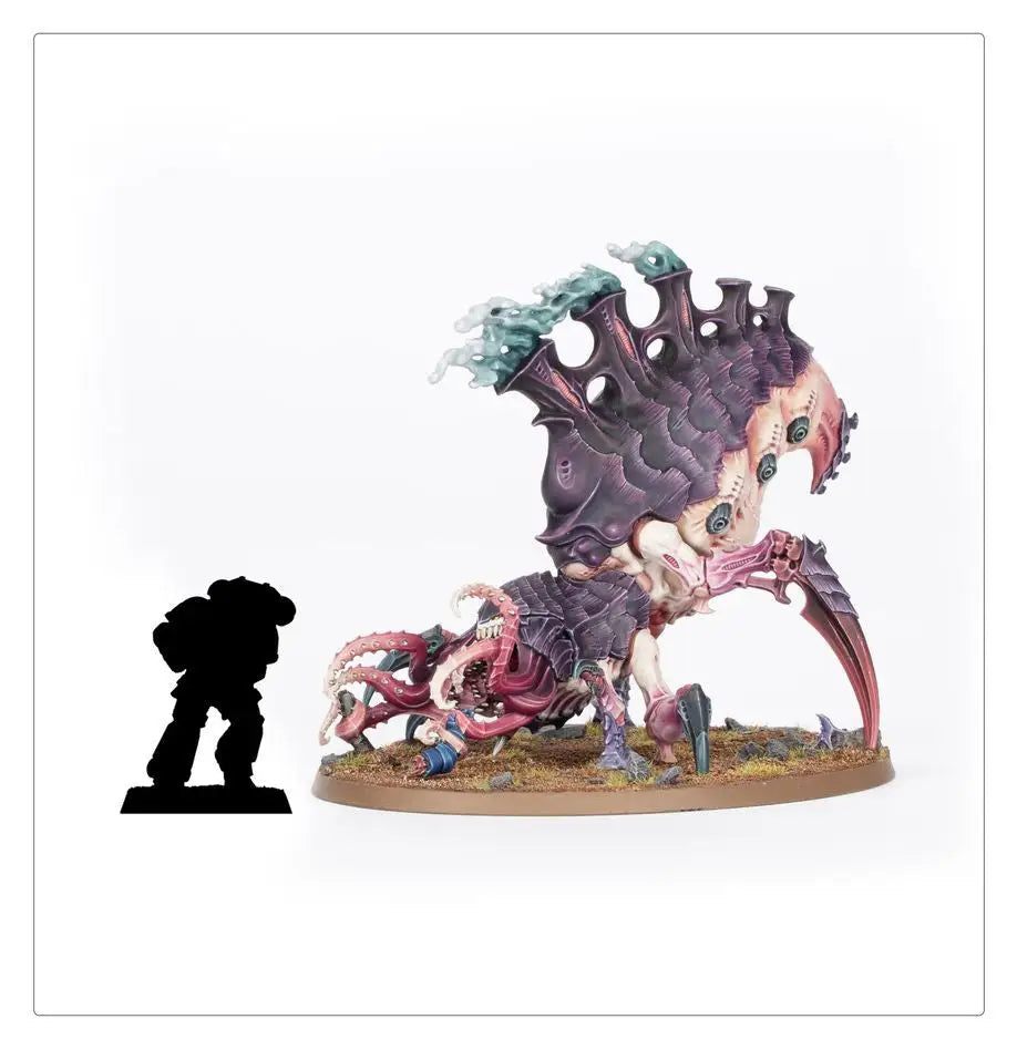 Alien creature with purple exoskeleton in Warhammer Tyranids Psychophage trading cards