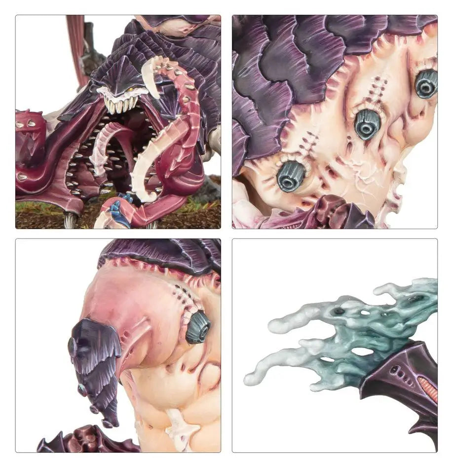Fantastical multi-eyed creature with sharp teeth and purple scales from Warhammer: TYRANIDS: PSYCHOPHAGE