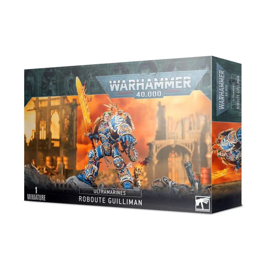 Warhammer ULTRAMARINES ROBOUTE GUILLIMAN miniature kit featuring Roboute Guilliman and Adeptus Mechanicus elements