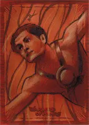 Portrait of a person with short dark hair on Warlord of Mars Sketch Card by Brandon Kenney