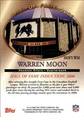 Warren Moon - 2006 Topps - #HOFT-WM - Hall of Fame Tribute Football - Football Card Single
