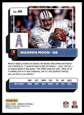 Warren Moon 2022 Donruss #46 Houston Oilers - Football Card Single