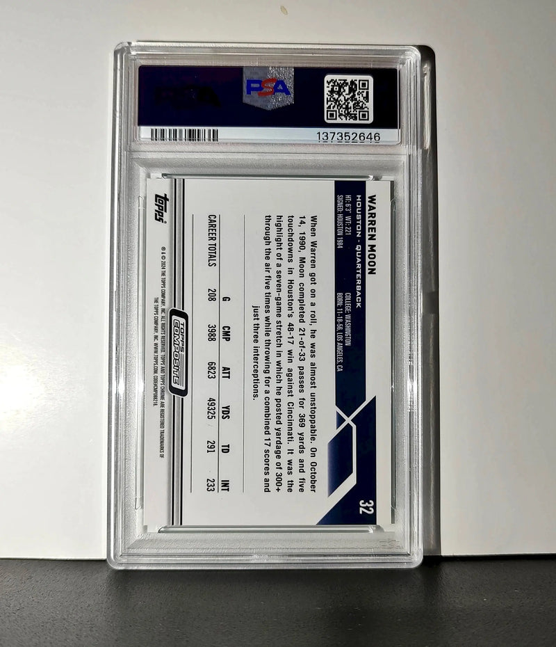 Warren Moon 2023 Topps Chrome #32 045/199 Aqua Refractor PSA 10 Gem Mint