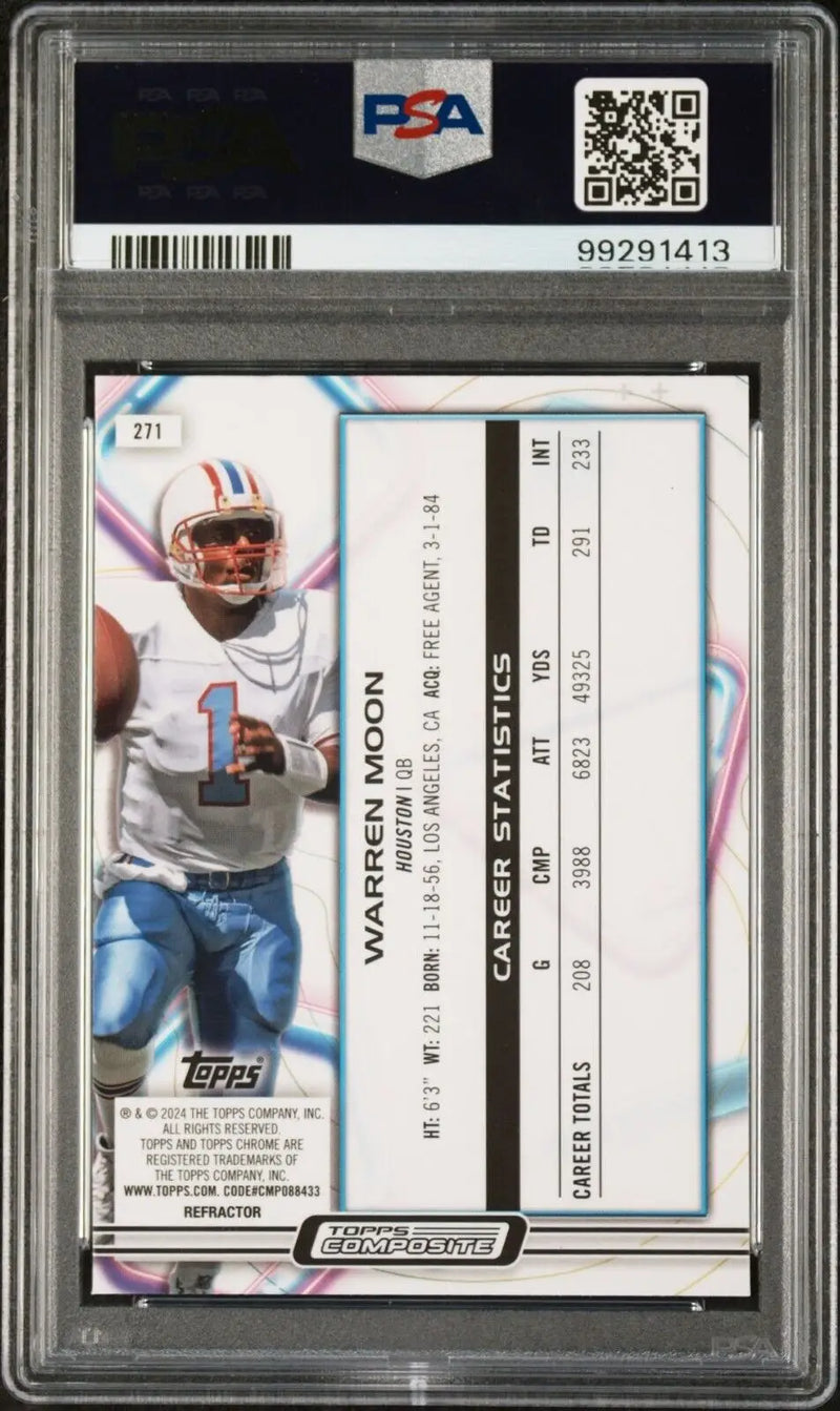 Warren Moon 2023 Topps Chrome Cosmic Refractor NFL #271 Card PSA 10 Gem Mint - Football Card Single