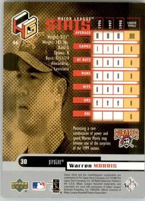 Warren Morris - 1999 Upper Deck HoloGrFX - #46 - Baseball - Baseball Card Single