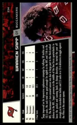 Warren Sapp 1998 Upper Deck #234 Tampa Bay Buccaneers - Football Card Single