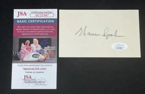 Autographed Warren Spahn Milwaukee Braves trading card with JSA certification