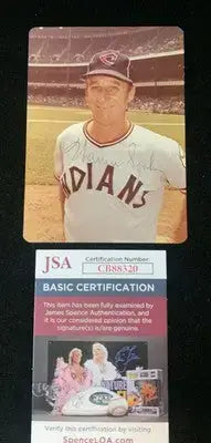 Warren Spahn Signed 4x6 Auto Vintage Photo Autograph Cleveland Indians Coach JSA - Sports Memorabilia