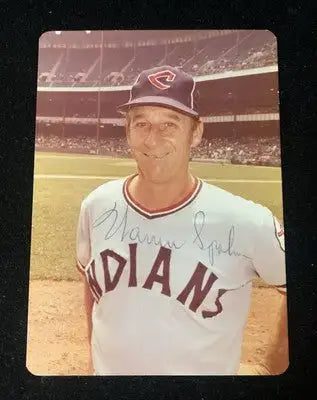 Warren Spahn Signed 4x6 Auto Vintage Photo Autograph Cleveland Indians Coach JSA - Sports Memorabilia