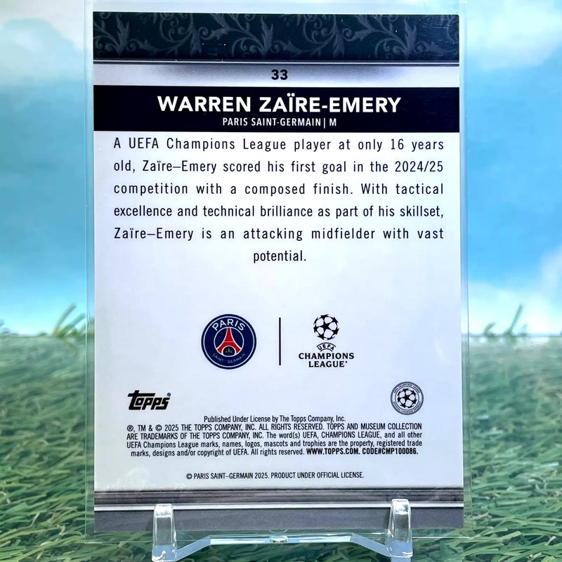 Warren Zaire-Emery Paris Saint-Germain 2024-25 Topps Museum Club UCC #33 - Soccer Card Single