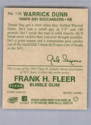 Warrick Dunn - 1997 Fleer Goudey II - #116 - RC Football - Football Card Single