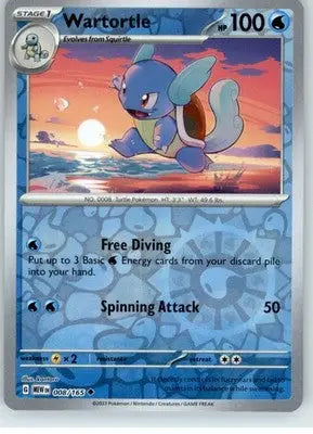 Wartortle - SV: Scarlet & Violet 151 - Reverse Holo NM - #008/165 - Pokémon Card Single