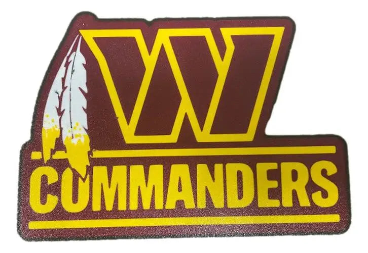 Washington Commanders logo sign sticker for NFL fan decor and man cave display
