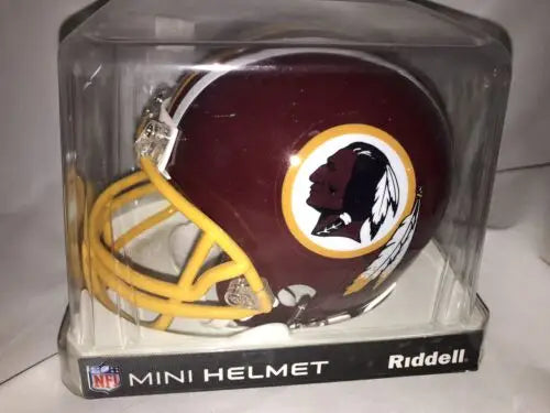 Washington Redskins Riddell Official Mini Helmet displayed for collectors and fans
