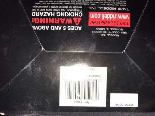 Football helmet packaging for Washington Redskins Riddell Official Mini Helmet