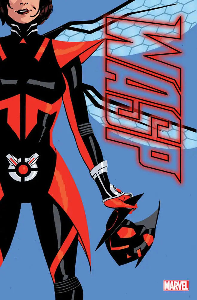 Comic book superhero in black and red costume on Wasp #3 trading cards