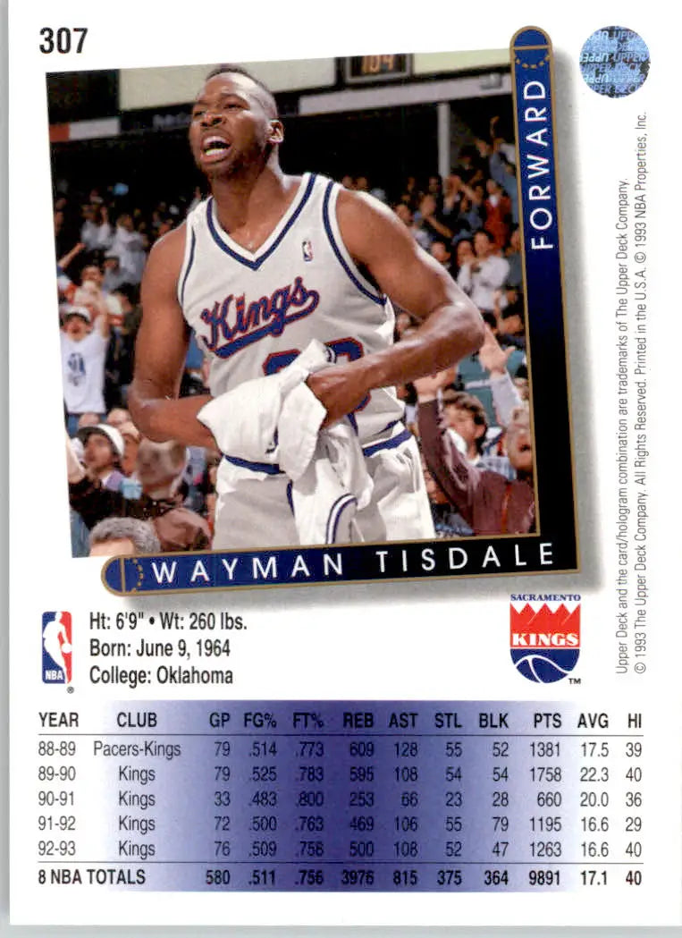 Wayman Tisdale - 1993-94 Upper Deck - #307 - Basketball - Basketball Card Single
