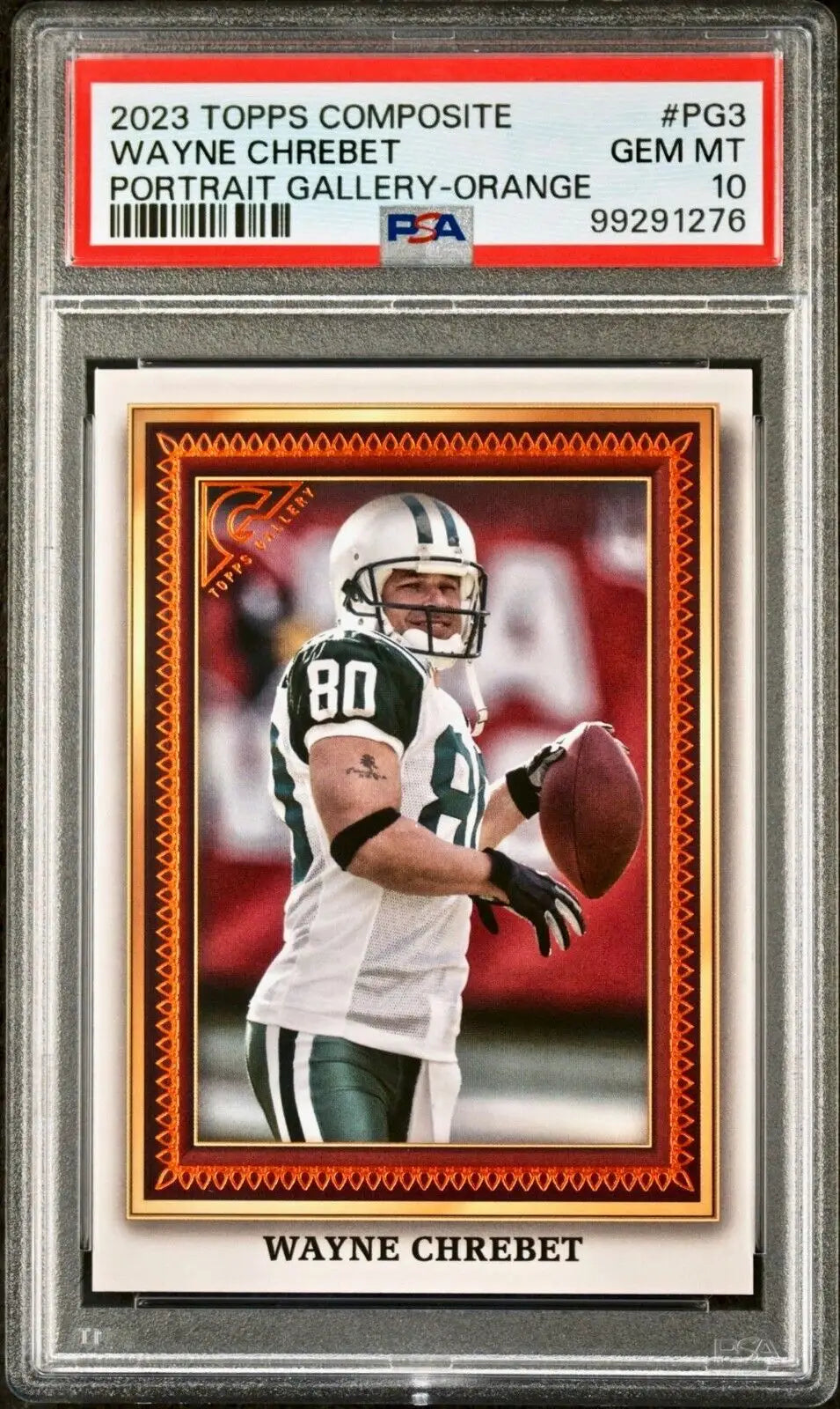 Wayne Chrebet 2023 Topps Portrait Gallery NFL #PG-3 Orange 17/25 Card PSA 10