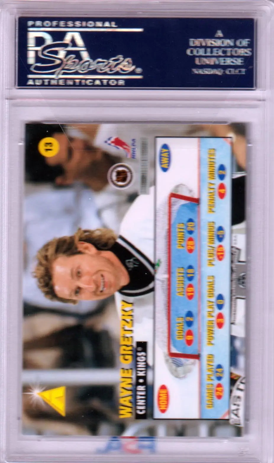 Wayne Gretzky hockey card from Pinnacle Zenith series, graded PSA 10 Gem Mint by Columbia Hobby